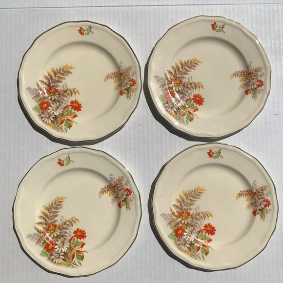Set Of 8 Alfred Meakin ‘Ferndale’’ 4 Saucers & 4 Dessert/Bread/Pie Plate… - Picture 6 of 11